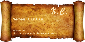 Nemes Cintia névjegykártya